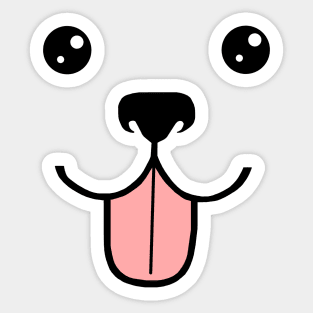 Panting Puppy Mouth Sticker